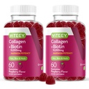 Viteey Kolagen Gummies z Biotin Gummies do skóry włosów i paznokci Witaminy - Biotin i Kolagen Suplementy dla kobiet i mężczyzn - Wegan, Gluten- Free - 120 Hrabia
