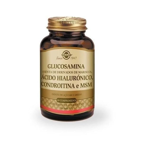 Solgar Triple Siła Glukozamina Chondroitin MSM, 60 Tablets - Promotes Healthy Joints, Obsługuje Komfortowy Ruch - Shellfish Free - Gluten Free, Dairy Free - 30 Servings