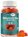 Maxi Health 1mg Melatonina Gumiaki - Dzieci Melatonina Chewables z Natural Cherry & Orange Flavor - Dorosłe i dziecko Sen Pomoc Suplement do wsparcia Resteful Nights (60 Count)