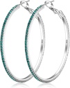 925 Kolczyki Sterling Srebrne Duże kolczyki Rhinestone Hoop Kolczyki duże sześcienne kolczyki Zirconia Hoop cienkie kolczyki Rhinestone okrągłe kolczyki dla kobiet 20 / 30 / 40 / 50 / 60 / 70mm Błyszczące obręcze z kryształy dla kobiet