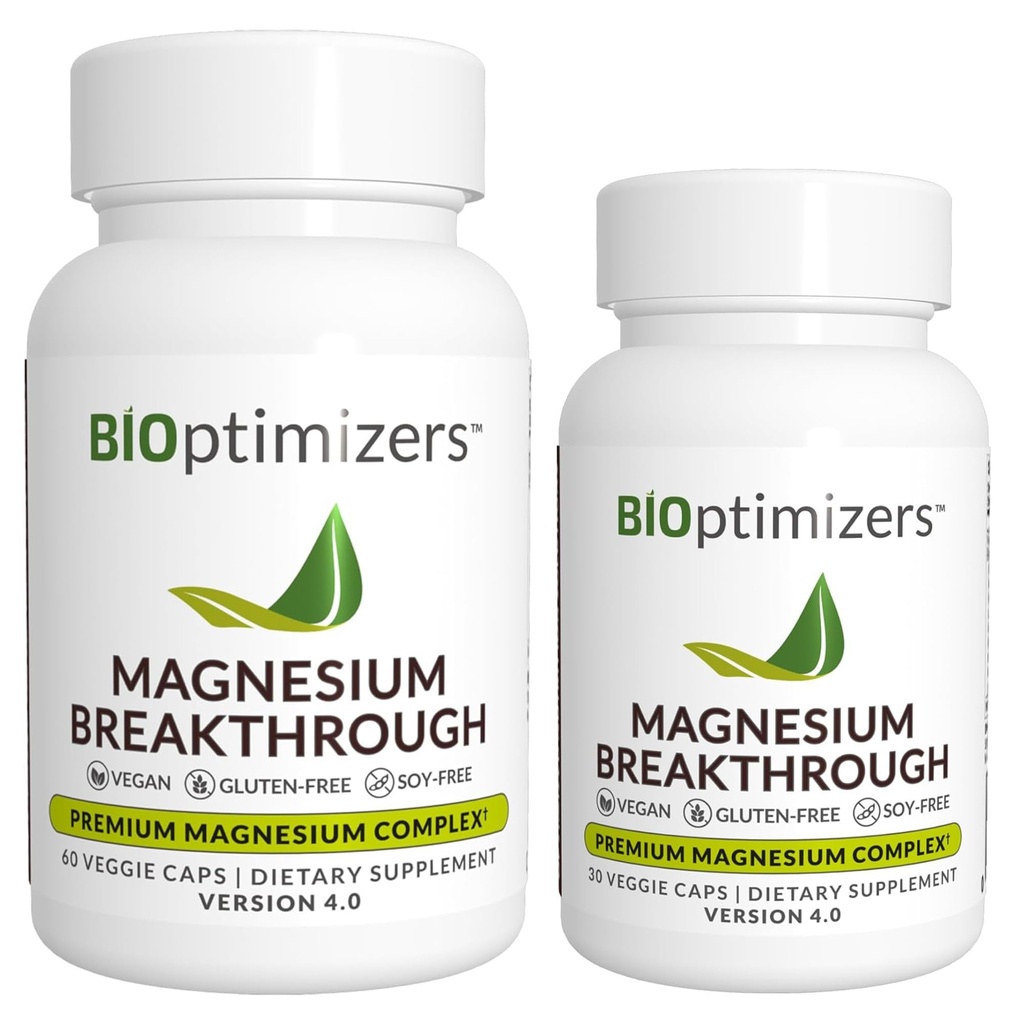Magnezu Breakthrough Supplement 4.0 - Posiada 7 Formy magnezu: glicynian, jabłczan, cytrat i więcej - Natural Sen i suplement mózgu - 90 Kapsułki