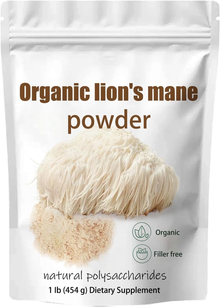 Organic Lion 's Mane Mushroom Powder - Lions Mane Mushroom Supplement Extract