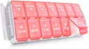 TookMag Weekly Medicine Organizer 2 razy dziennie, Easy Fill AM PM Pill Box, Duża pojemność Quick- Refill 7 dni Pill skrzynie na tabletki / Witamina / Olej rybny / Suplementy (Patent Zarejestrowany)