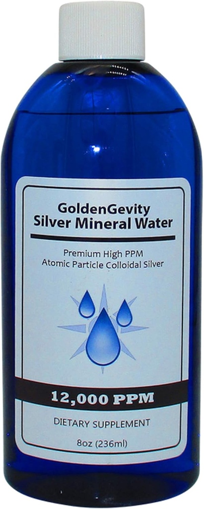 12 000 PPM bioaktywna koloidalna srebro, 8 oz 124; nietoksyczny, nieGMO śladowy suplement immunologiczny