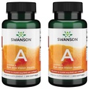 Witamina Swanson A 10 000 j. m. (3000 μg RAE) Naturalne Nourishment for Bone, Skin Health, Vision Support & Immune System Function - Wysoka wchłanianie Witaminy A 250 Softgels (2 opakowania)