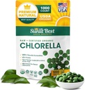 Sunlight Najlepszy USDA Organic Premium Chlorella Tablets 1000 Hrabia 124; 100% Pure Chlorella Superfood Supplement High in Protein, Chlorofil, Witaminy, & Minerały