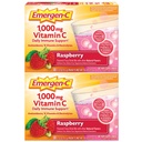 Emergen- C 1000mg Witamina C Proszek, z przeciwutleniaczami, Witaminy B i Electrolytes, Suplementy witaminy C dla immunologicznego wsparcia, Kofeina wolny napój Mix, Malina Flavor - 60 Count / 2 Dostawa miesiąc