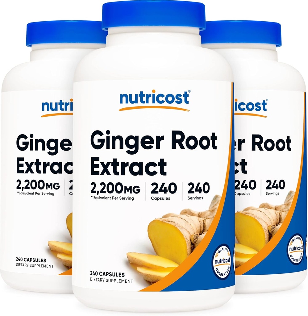 Nutricost Ginger Root Extract 550mg, 240 kapsułki (3 butelki)