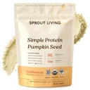 Prosięta Żywy Organiczny Pumpkin Nasienie Białko w proszku, Nieflawored, 20 Gramy białka roślinnego w proszku bez sztucznych słodzików, Non Dairy, Non-GMO, Wegan, Gluten Free (1 funt, 15 Sług)
