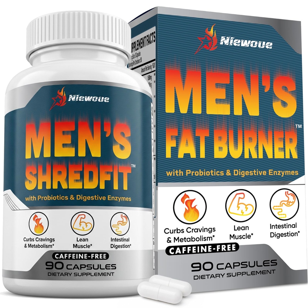 Thermogenic Fat Burner for Men, Appetite Supplement Weight Loss, 90 Caps