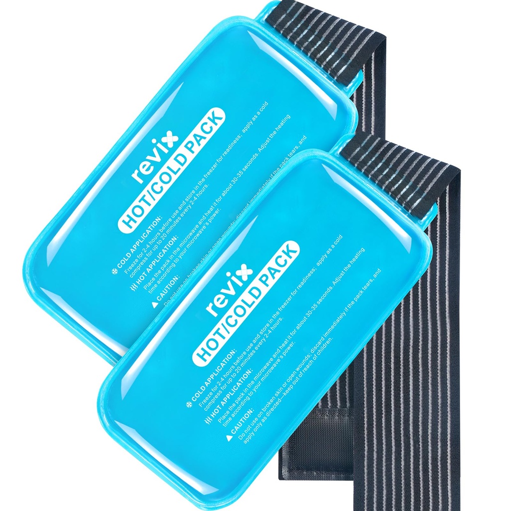 REVIX Ice Packs for Injuries Reusable, 2 Pack Hot & Cold Gel Ice Packs