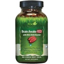 Irwin Naturals Brain Awake RED z Nitric Oxide Booster - 60 Płynny Soft- żel - Wsparcie zdrowia mózgu i optymalizacja wydajności - 20 Łączne służby
