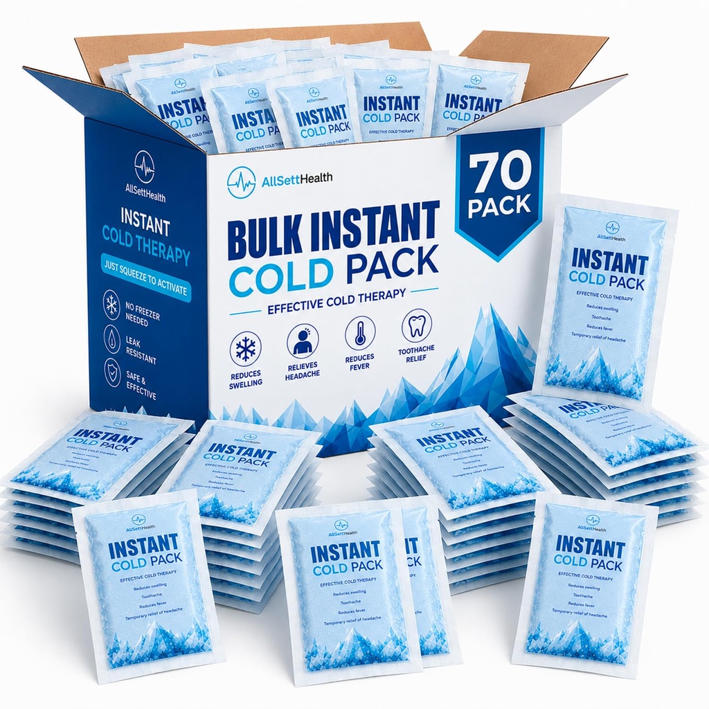 70 Pack Bulk Instant Ice Packs for Injuries Disposable First Aid Cold Packs