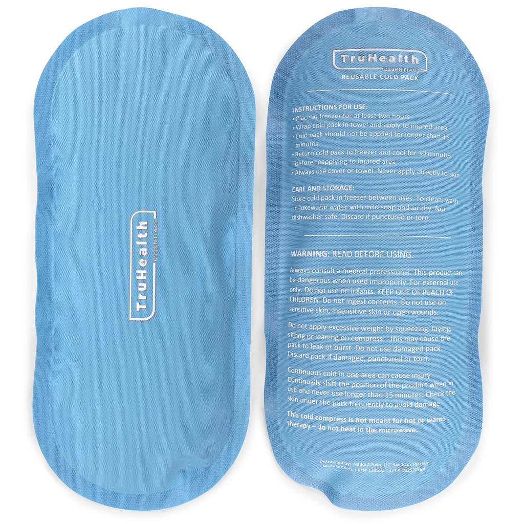 Gel Cold Compression Ice Pack, Reusable, Knee and Back, Blue