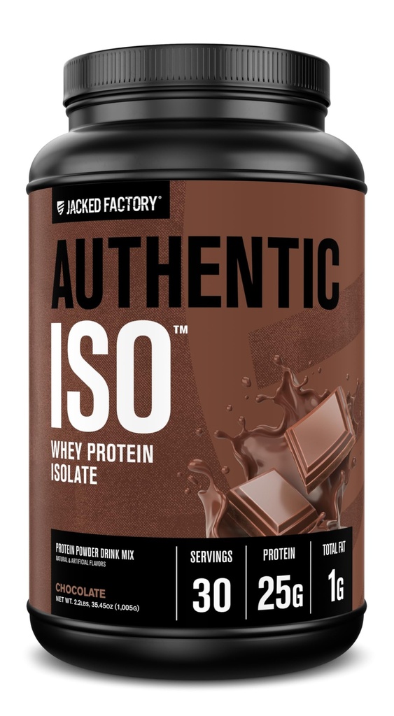 Jacked Factory Autentic ISO Grass Fed Serwatka Isolate Protein Powder - Niskie węglowodany, Non-GMO Muscle Building Protein w / No Fillers, Post Workout Recovery, Czekolada