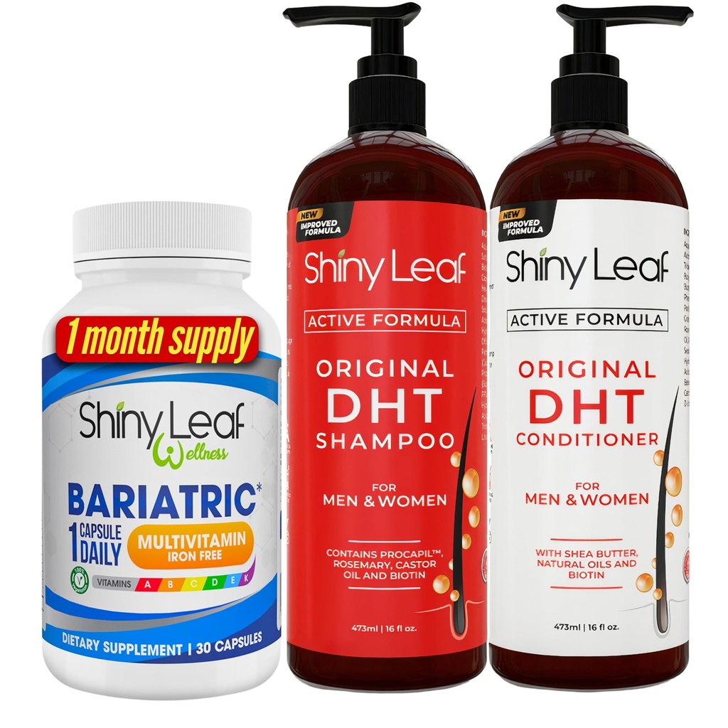 Bariatric Multivitamin Iron-Free i DHT Blocker Szampon i odżywka, Szampon do włosów i odżywka dla kobiet i mężczyzn