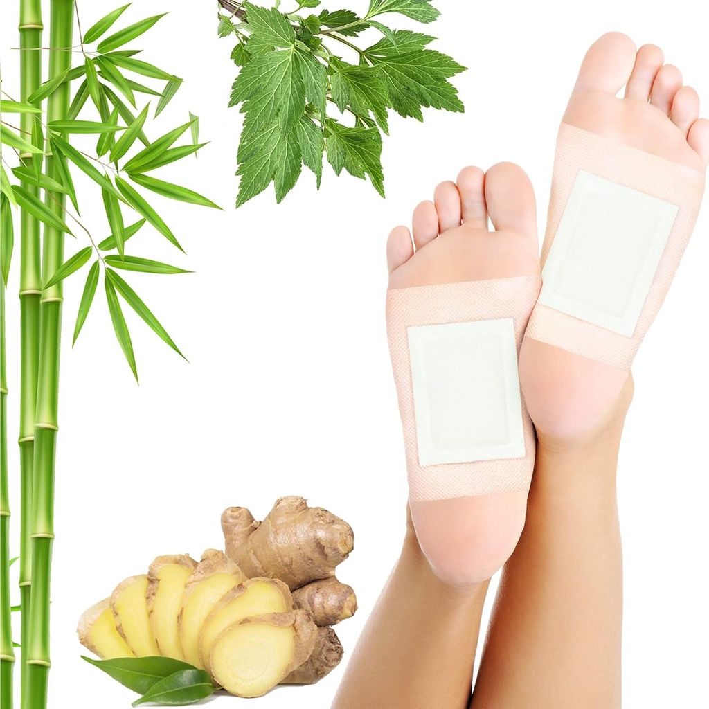 Lympatical Drauge Ginger Foot Pads 50 Pads - Ginger Oil Foot Patches Deep Cleansing Sleep Aids Relieve Stress and Fatigue Poprawić jakość snu