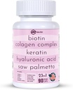 Collagen 1000mg Rhodiola Rosea 2500mg Biotin 10,000mcg, kwas hialuronowy, blokada DHT, witamina C & E, kwas foliowy, Aloe Vera, Quercetin, zielona herbata, keratyna, MSM - 90 hrabiego (90 hrabiego (opakowanie po 1))
