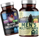 Numerze 1 Nutrition N1N Premium Men 's Daily Multivitamine [Witaminy A C E D, Magnez, Cynk] i suplement krążenia krwi [8 Potężne zioła i witaminy], 2 Pack Bundle