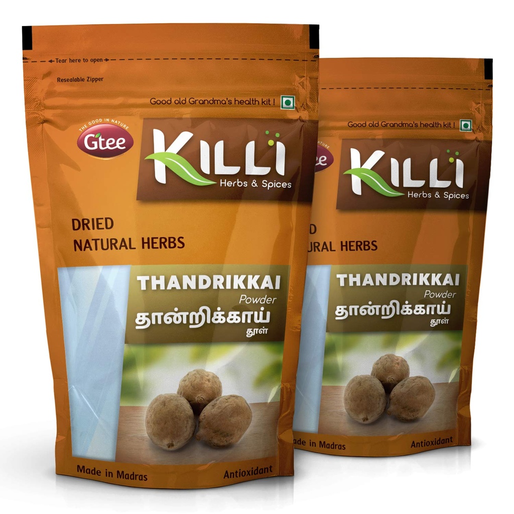 KILLI Bibhitaki | Thandrikkai | Beleric | Terminalia belerica | Baheda Powder, 100g (Pack of 2)