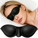 Moisture Chamber Sleep Mask for Dry Eyes, Reusable & Soft Silicone, One Size Fits Most – Lightweight Comfort for Insomnia, Travel & Meditation (Black)