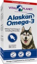Vital Planet - Alaskan Omega-3 Fish Oil Supplement for Dogs with 600mg of Omega-3, High in DHA and EPA from Sustainable Harvered Wild Caught Cold Water Fish, 60 Vanilla Softgels