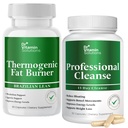 DR VITAMIN SOLUTIONS Termogeniczne spalanie tłuszczu i detox Cleanse Bundle - 15 dzień Cleanse for Weight Management, Gut Health, and Bloating Relief - 90 Kapsułki