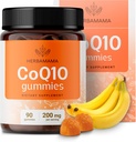 HERBAMAMA CoQ10 Gumiaki - 200mg Koenzym Q10 do wsparcia przeciwutleniającego - Wegan, Nie-GMO Daily Energy Supplement - 90 Pectin- Based Banana- Flavored Chews
