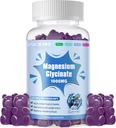 Glucynian magnezu Gummies 1000mg - Suplement potasu bez cukru Magnezu z witaminą D, B6, CoQ10 dla uspokojenia nastrojów i wsparcia snu - 60 Gummies z jagodami