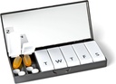 PORT X POLISH Designer Weekly Pill Box Organizator (Single 1X Daily, Classic Black) 124; Compact, Stylowe 7- Day Suplement witaminy Case 124; Cute Portable Mini Travel Medicine Carrier 124; BPA- Free Pillbox Caddy