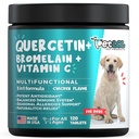 Quercetin dla psów z Bromelain & Witamina C - Ulga alergiczna & Itch, Wsparcie immunologiczne i zapalne - 120 Tabletki do żucia Made in USA
