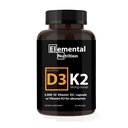 Witamina K2 z suplementem D3 do kości 124; Heart Health Non-GMO Formuła 5000 j. m. Witamina D3 125 μg & 100 µg Witamina K2 Bilans 124; Łatwa do połknięcia Witamina K & D, 30 Kapsułki.