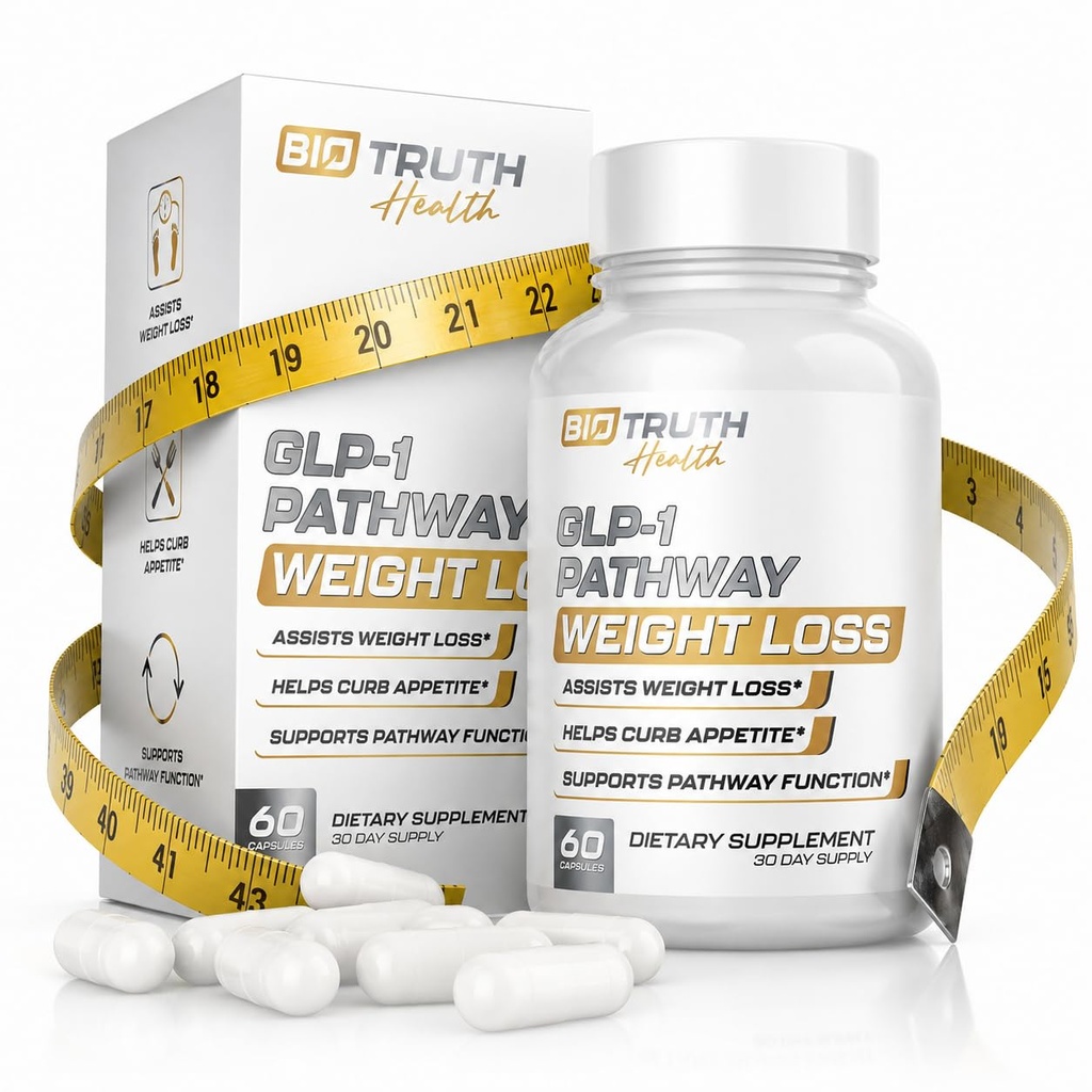 GLP-1 BioTruth Health | Assists Metabolic Pathways Linked to GLP-1 Signaling - Promotes Weight Loss for Women & Men, Helps Appetite Control & Promotes Energy - 3rd Party Tested Supplement - 60 Pills