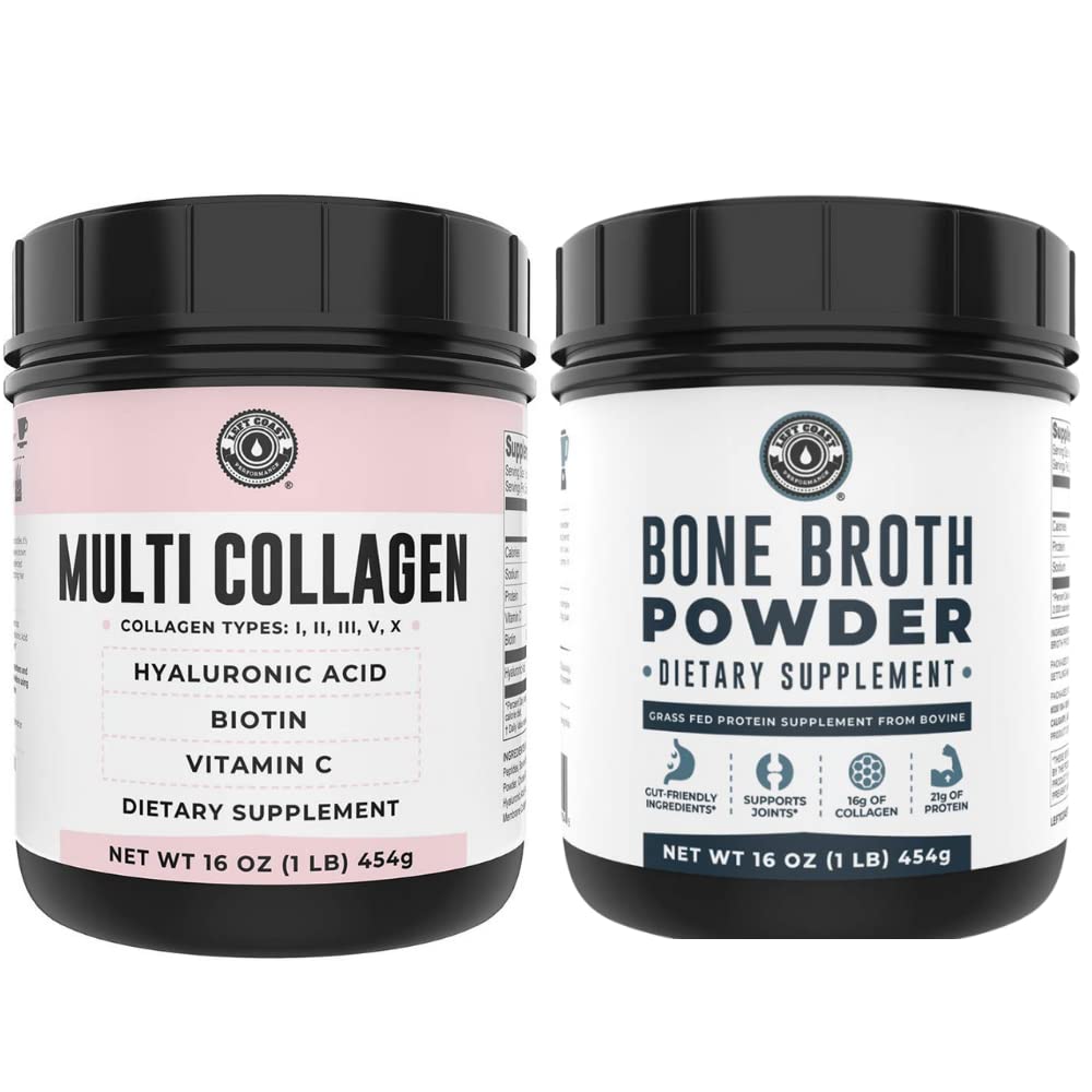 Wydajność lewego wybrzeża Pure Bone Broth and Multi Collagen Powder for Joint, Hair, Skin, and Nails Support