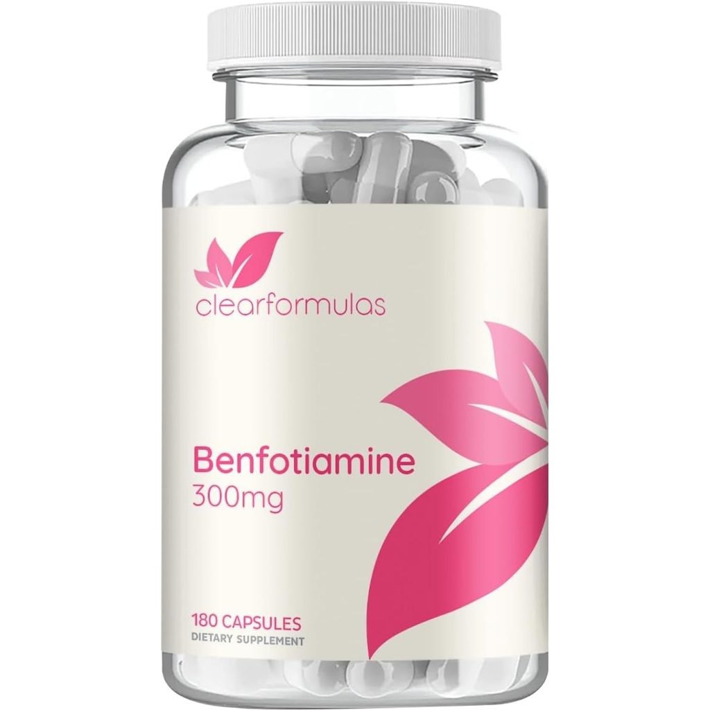 Wysoka absorpcja Witamina B1 Benfotiamina 300mg - Benfotiamina Suplement do Glykation Heart i Nerve Support - Vegan Non-GMO & Gluten Wolny tłuszcz Rozpuszczalny Suplement Tiaminy B1 (180 Servings)