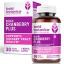 Bold Cranberry Plus - 36 mg PAC - 100% opakowania rozpuszczalnego - Trakt moczowy UTI - Tabletki żurawinowe dla kobiet i mężczyzn - z witaminą C - 30 kapsułki wegańskie