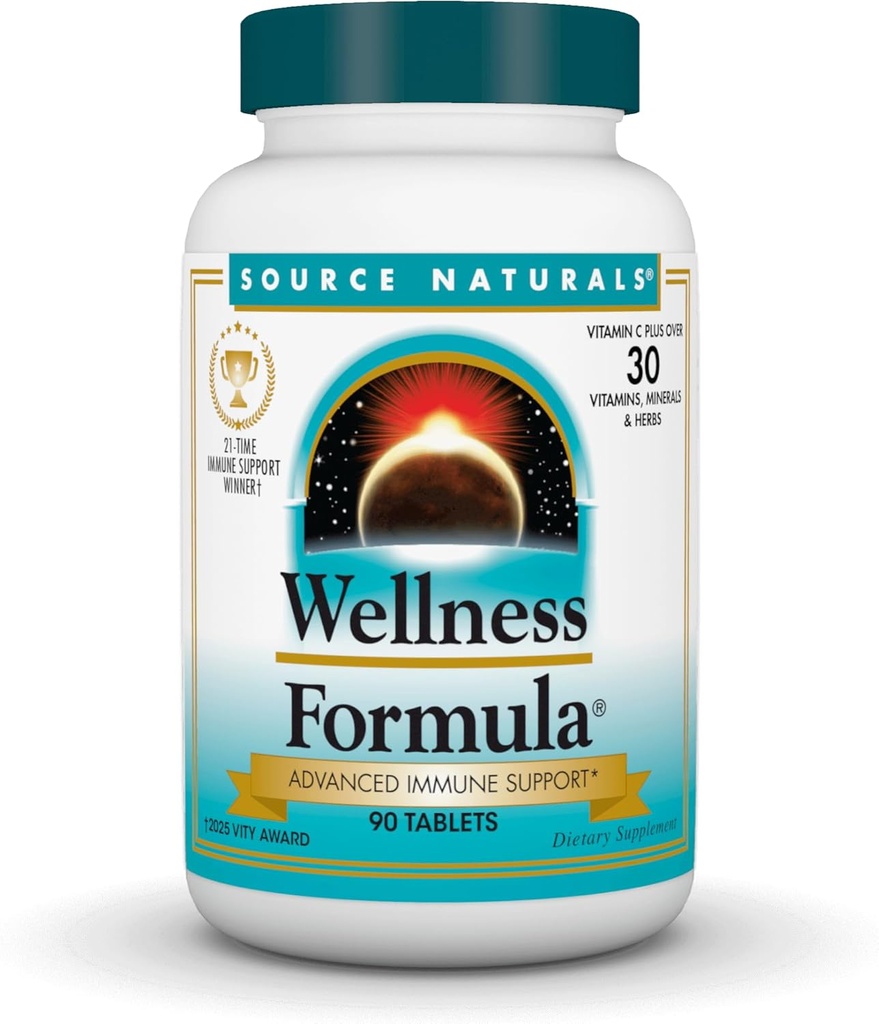Źródło Naturals Wellness Formula Bio- Dopasowane witaminy i zioła Defense - Immune System Supplement Supplement & Immunity Booster * - 90 Tabletki