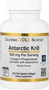 California Gold Nutrition Antarctic Krill Oil, Ultra- High Omega-3 z Astaksantyną, Natural Strawberry & Lemon Flavor, Non GMO, Gluten Free, 500 mg, 120 Fish Gelatin Softgels, 2 Pack