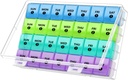 DANING XL Monthly Pill Organizator 1 Czas w ciągu dnia z kurzu-Dowód przypadku, Bardzo duże 4 tygodnie Pill Box raz na dobę, 28 dni Pill Container 1 za dzień, Cotygodniowy Witamina Case, Codzienne Medicine Organizator
