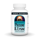 Źródło Naturals L- Proline & L- Lysine, 550mg - 60 tabletek