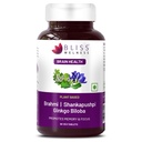 Bliss Welness Brain Booster | Memory, Focus & Concentration Support | Nootropic Supplement for Anxiety Relief & Calmness, Mood Support | Brahmi, Shankpushpi, Ginkgo Biloba & Piperine (1 Month Pack (60 Tablets))