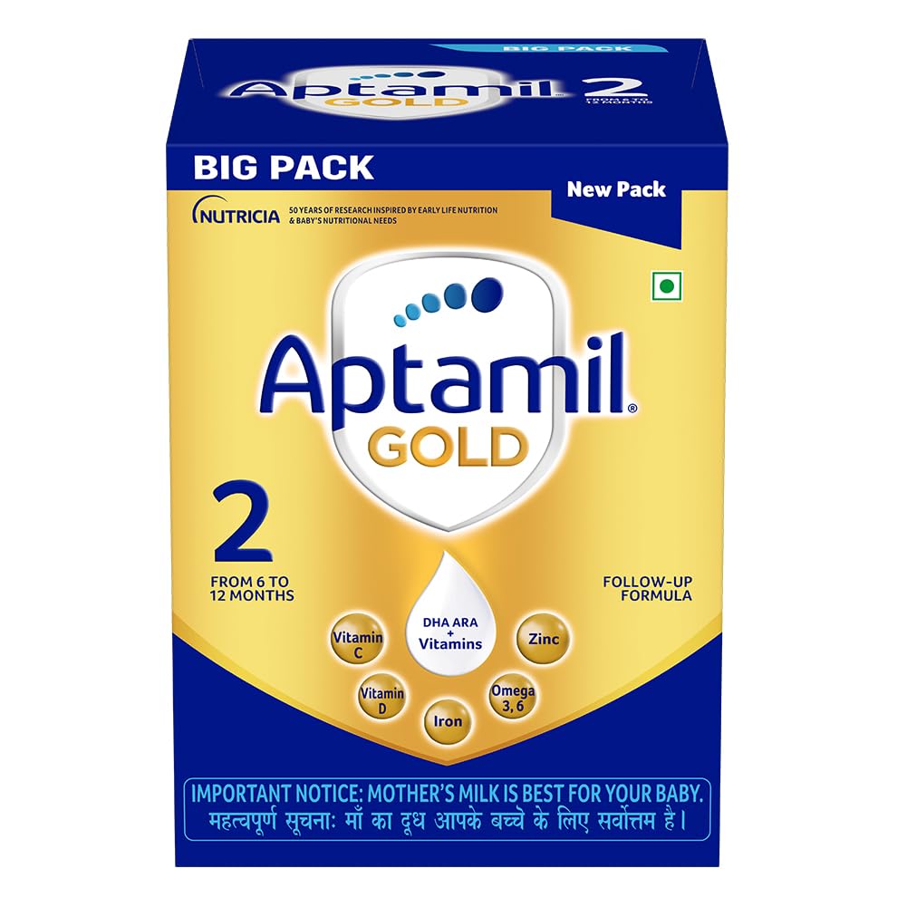 Aptamil Gold 2 Follow up Infant Formula Powder (After 6 months), Stage 2 - 3x400g Bag-In-Box