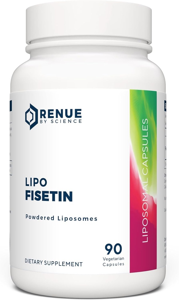 Renue By Science Fisetin Between 124; 90 Liposomal Fisetin Supplements - 150mg Fisetin per Serving Between 124; Senolitic Supplements Between 124; Bioavailable Formuła dla Zwiększonego Wchłaniania Between 124; Non-GMO & Made in The USA