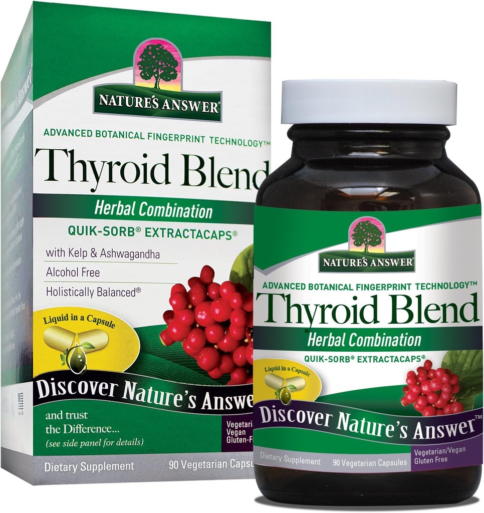 Odpowiedź natury Tyroid Kompletny mieszanka Kapsułki wegetariańskie 90 Hrabia 124; Wsparcie Tyroid 124; Natural Energy Booster 124; Promocje Metabolizm