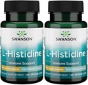 Swanson L- Histydyna - Ajipure 500 mg 60 Veg Caps (2 opakowania)