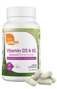 Zahler Witamina D3 5000 IU K2 - Zaawansowana Witamina D3 K2 Formuła - Gęstość kości i Wchłanianie wapnia - Kosher Vegetarian MK7 Witamina K2 D3 Suplement Witaminy - VIT D3 K2, Witamina D K2 (60 Kapsułek)