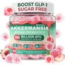 Bakermansia Probiotics Gummies z prebiotyki Fiber, 300 Miliard AFU Akkermansia Muciniphila, z Polyfenol Fruits, Oporny Skrobia, Witamina A D3 B2 dla metabolizmu, Digestive & Gut Health, 1Pack