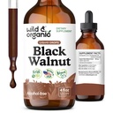 Wild & Organic Black Walnut Tincture - Detox Cleanse w / Black Walnut Hull Extract - Herbal Supplement for Gut Cleanse Detox and Digestive Well- Being - Vegan, Sugar & Alcohol- Free - 4 fl oz