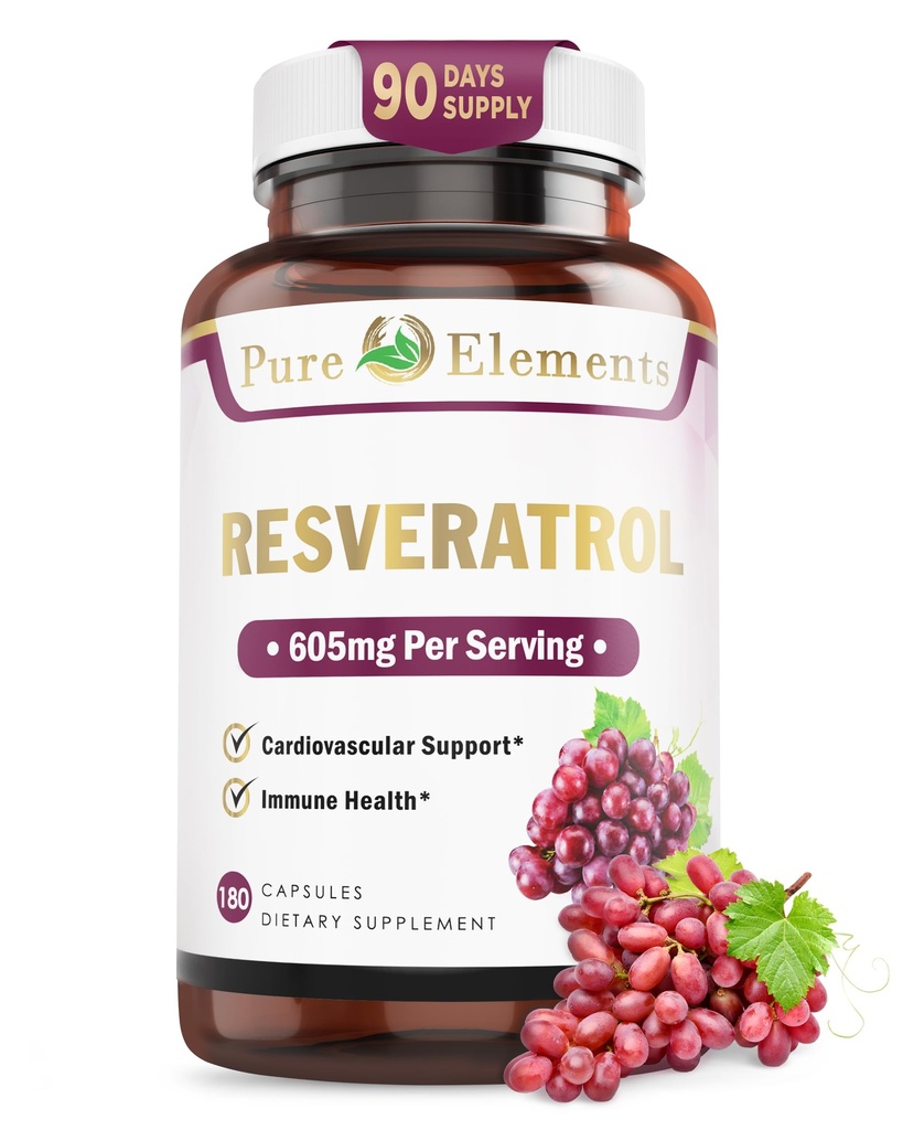 Resveratrol 1450mg Extra Forma Siła Promowanie Lepszej Skóry i Immunitet z Green Tea Extract, Wyciąg z nasion winorośli, Red Wine Extract i inne 90 Dni dostaw