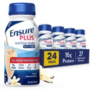Zapewnić Plus Vanilla Nutrition Shake Z włóknem 124; Mączka zastępczego shake 124; Gotowy do picia 124; 16 g białka i 27 Witamin i minerałów 124; 8 fl oz - 24 Pack
